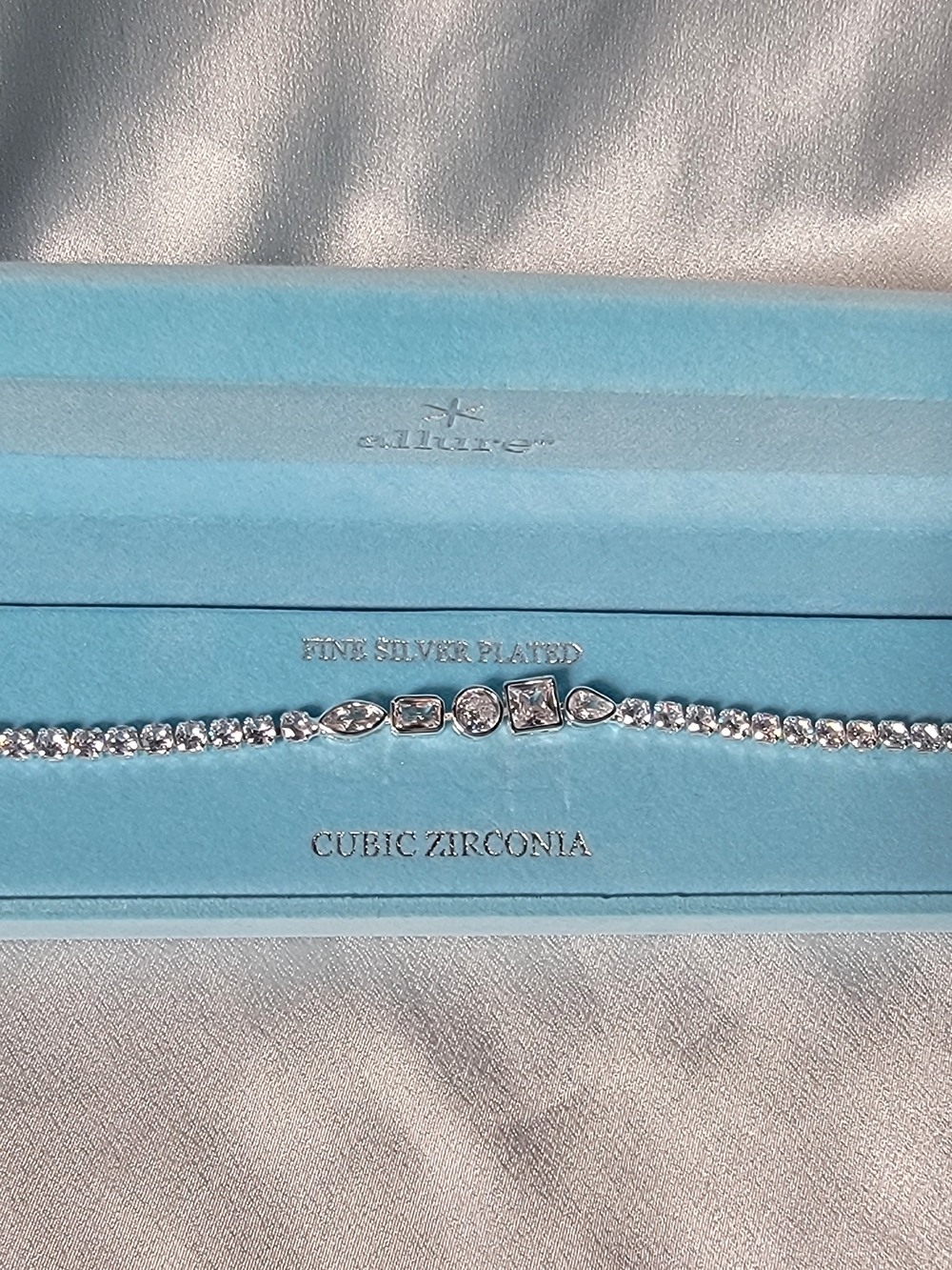 Allure Silver Cubic Zirconia Multi-Cut Women's Tennis Bracelet